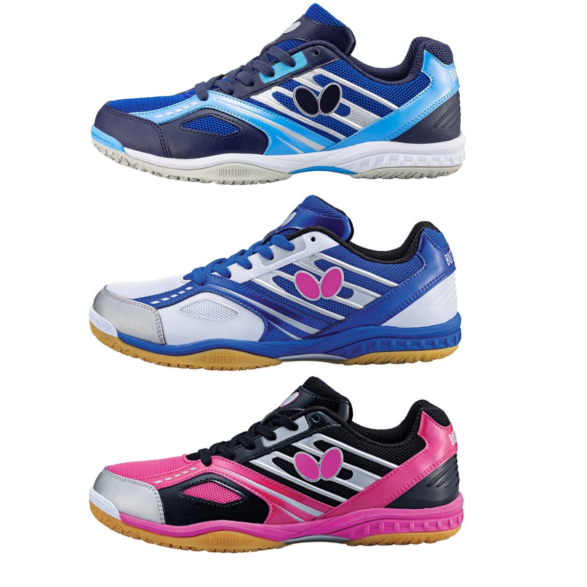 Butterfly Lezoline Mach Shoes: Pink/Black, Blue/White, Navy/Blue